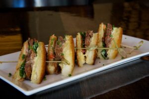 Fletchers Library Lounge short rib grilled cheese sourdough bites.