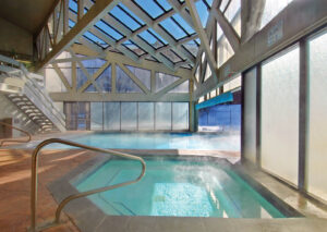 Silver King's heated indoor/outdoor pool and hot tub.