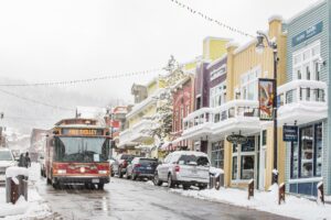 Park City Trolley in the winter