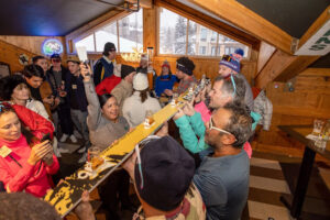 The Sticky Wicket aprés shot ski at Deer Valley.